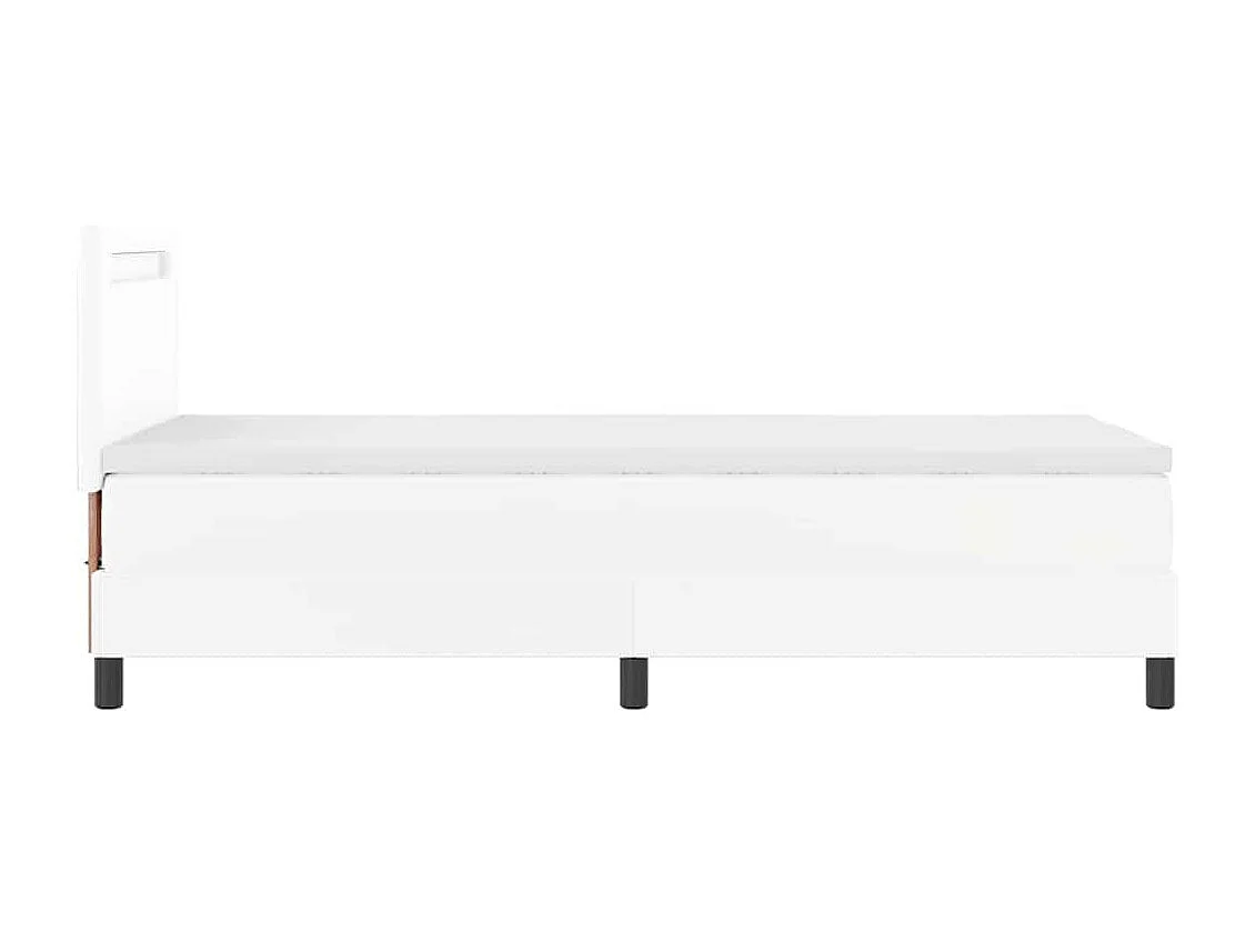 Bedframe met matras Wit 90 x 200 cm Kunstleer