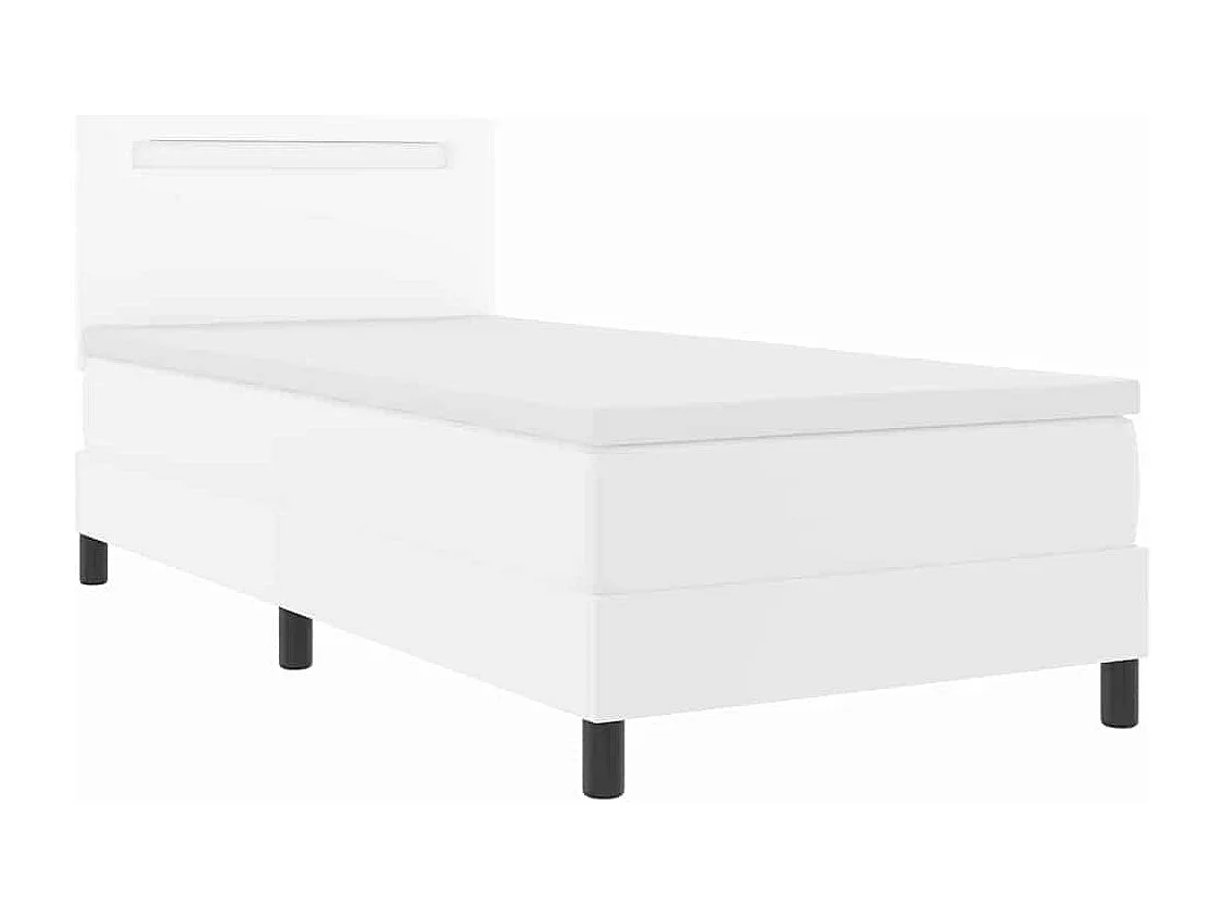 Estructura de cama con colchón Blanco 90 x 200 cm Piel sintética
