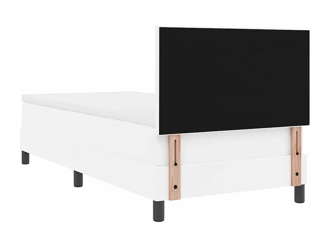 Estructura de cama con colchón Blanco 90 x 200 cm Piel sintética