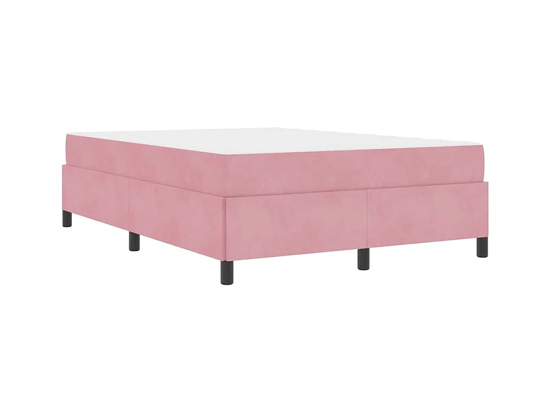 Bedframe met matras Roze en wit 140 x 190 cm Fluweel