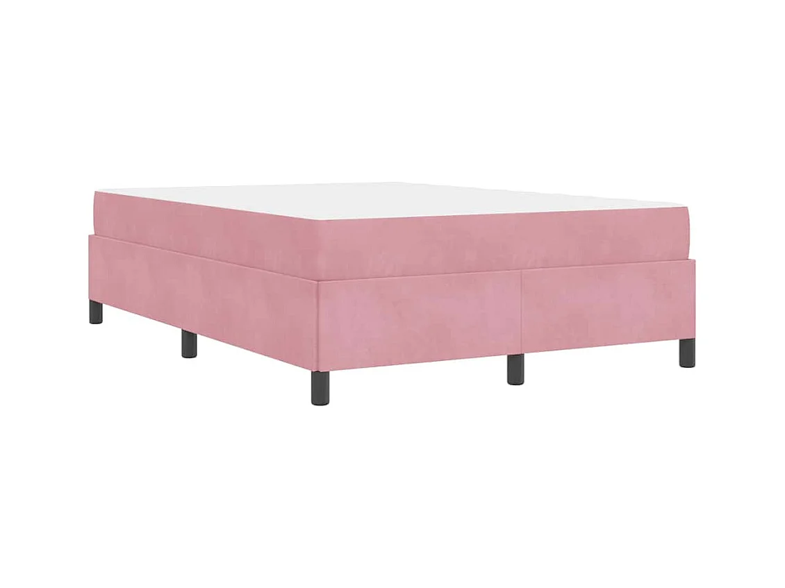 Bedframe met matras Roze en wit 140 x 190 cm Fluweel