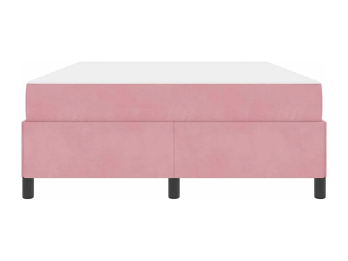 Bettgestell mit Matratze Rosa und Weiß 140 x 190 cm Samt