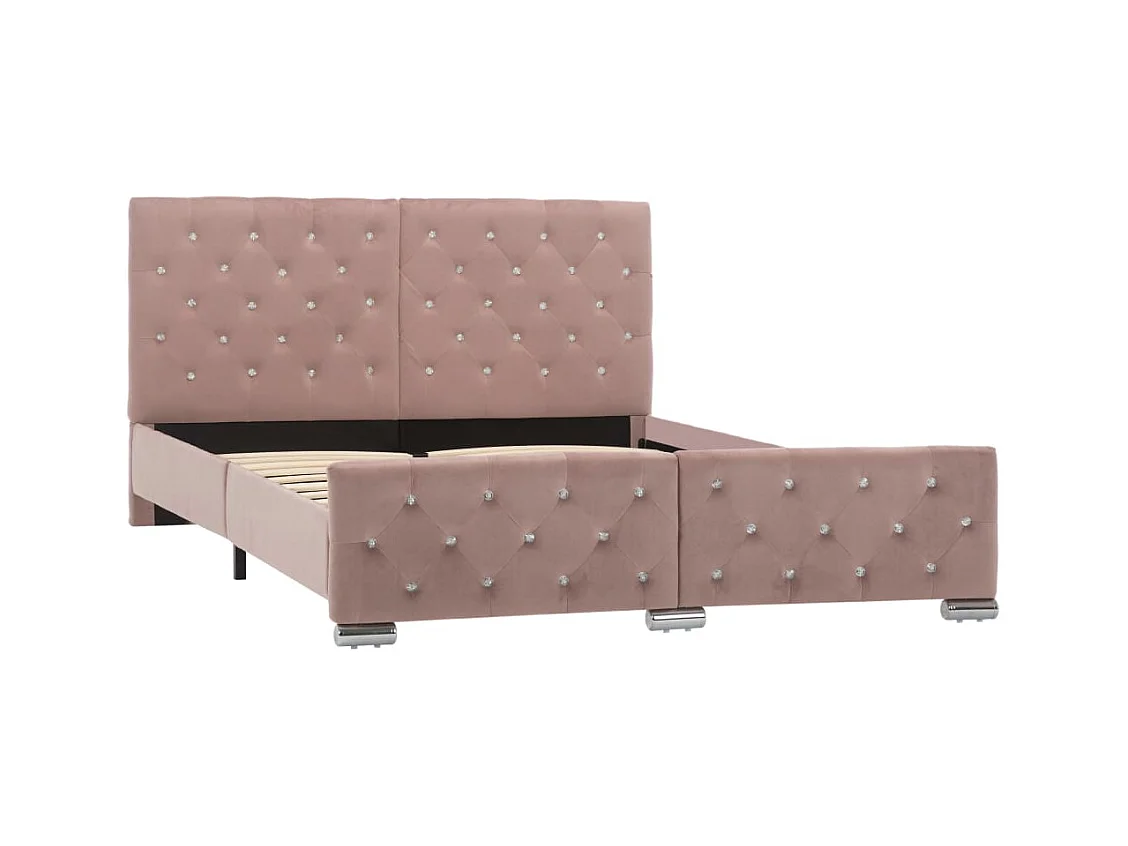 Bedframe zonder matras Roze Fluweel 140x200 cm