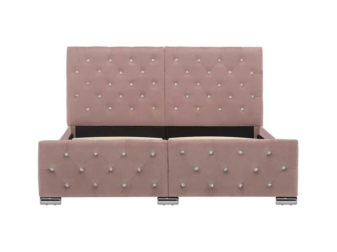 Bedframe zonder matras Roze Fluweel 140x200 cm