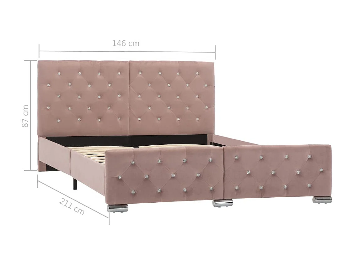 Bedframe zonder matras Roze Fluweel 140x200 cm