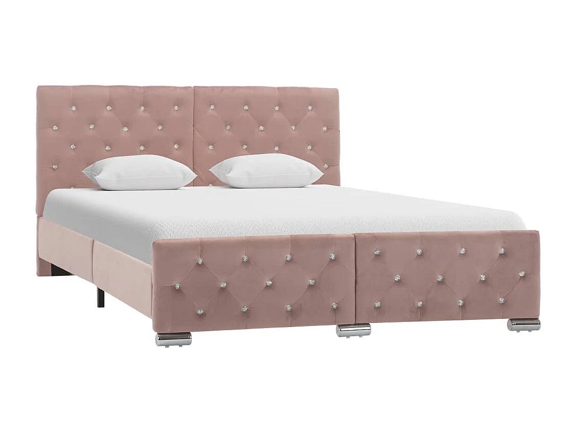 Struttura letto senza materasso Pink Velvet 140x200 cm