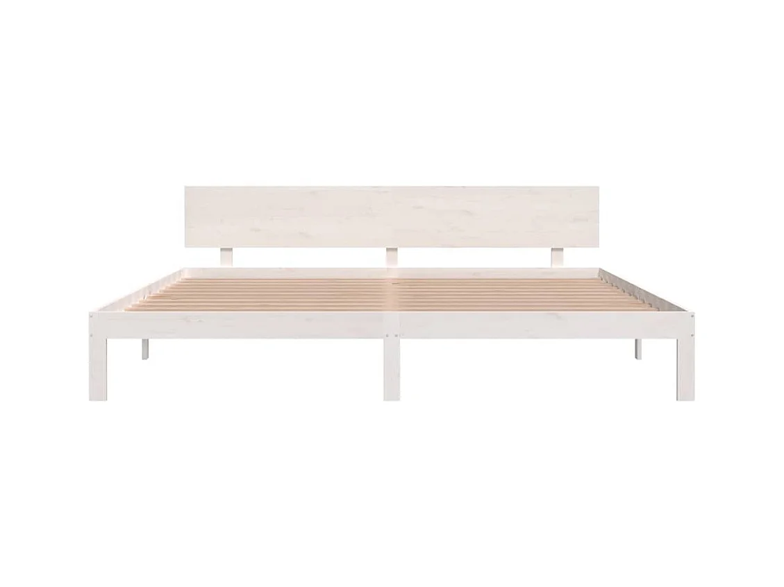 Bedframe zonder matras wit massief grenenhout 200x200 cm