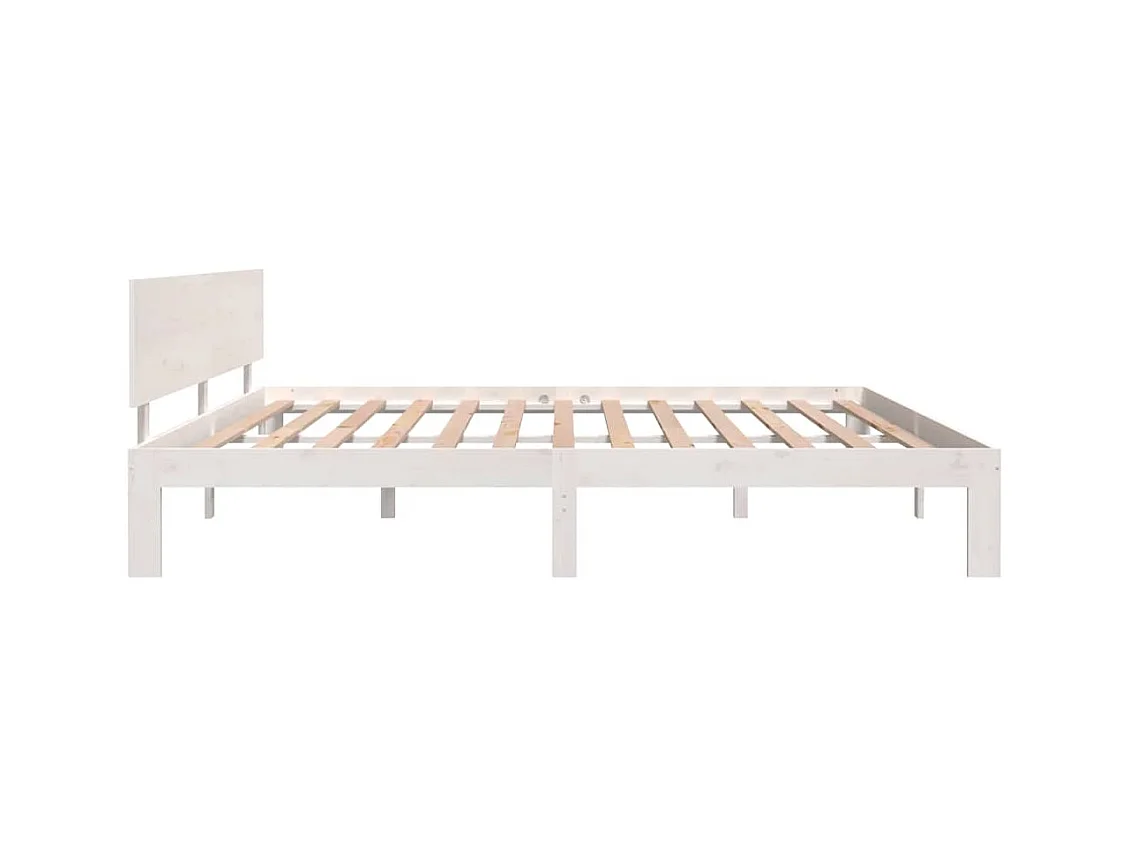 Bedframe zonder matras wit massief grenenhout 200x200 cm