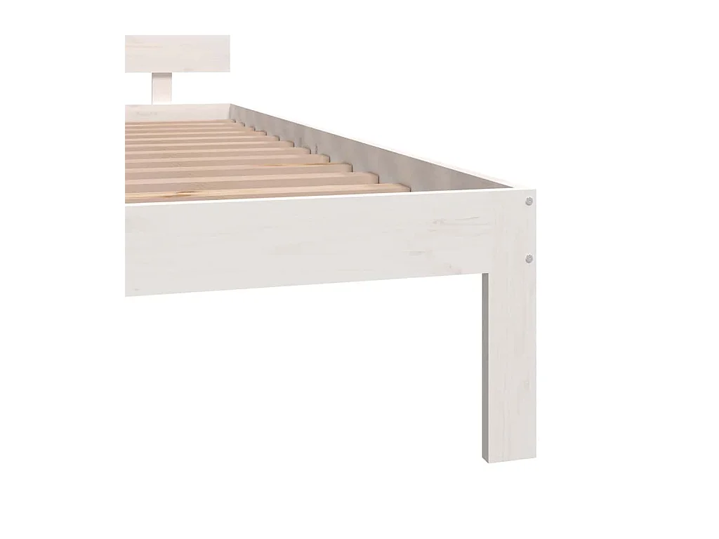 Bedframe zonder matras wit massief grenenhout 200x200 cm