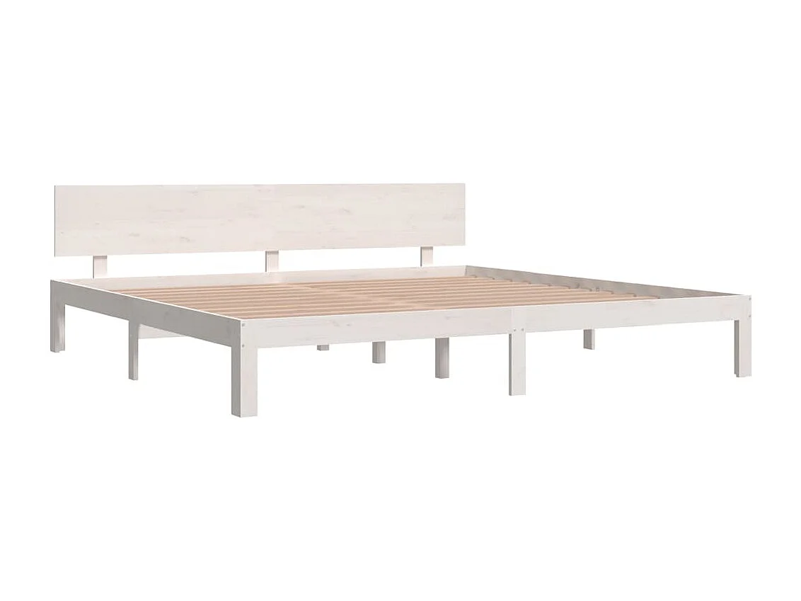 Estructura de cama sin colchón de madera maciza de pino blanco 200x200 cm