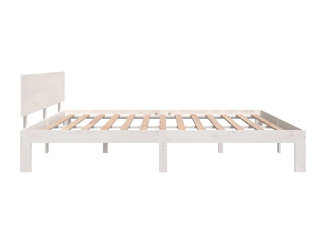 Estructura de cama sin colchón de madera maciza de pino blanco 200x200 cm