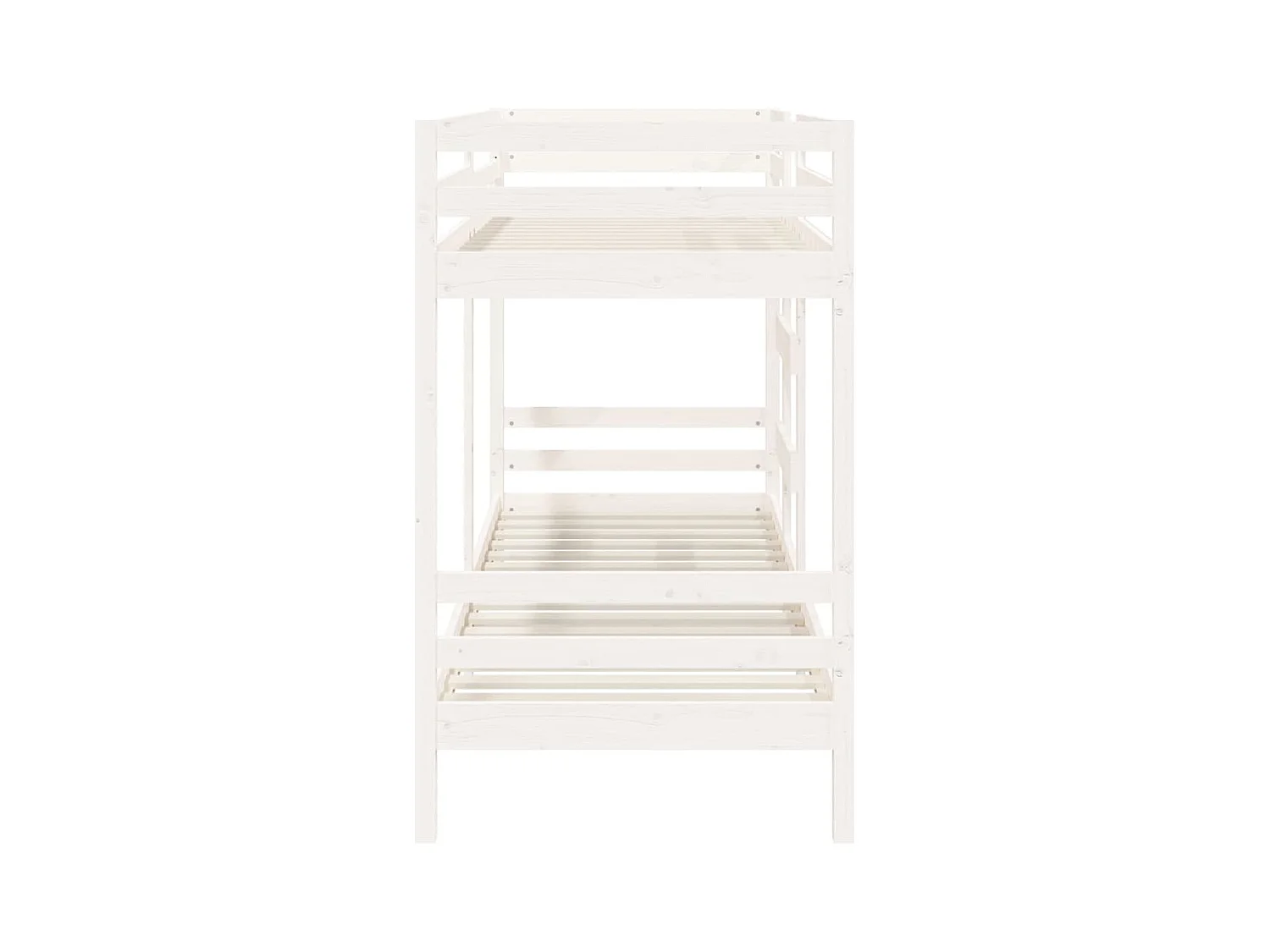 Letto a castello senza materasso bianco 90x200 cm in legno massello di pino