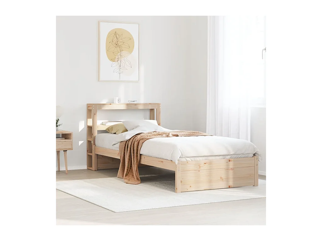 Estructura de cama con cabecero sin colchón 90x200 cm