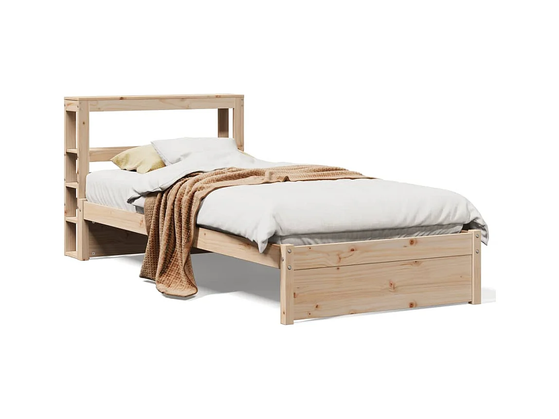 Estructura de cama con cabecero sin colchón 90x200 cm