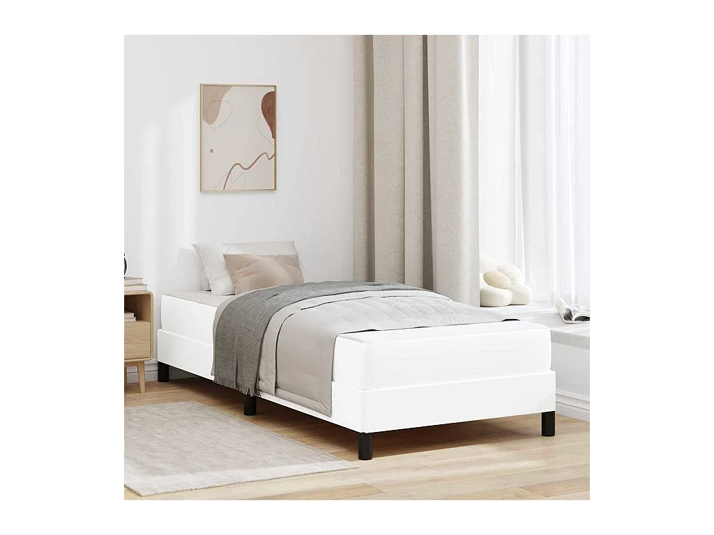 Bed met matras Zuiver wit 90 x 200 cm Kunstleer