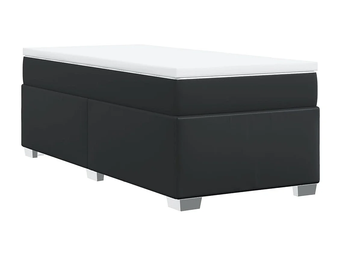 Lattenbodem met matras Zwart 90x190 cm Kunstleer