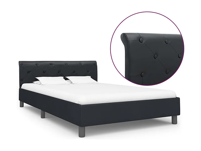 Bedframe zonder matras zwart kunstleer 140x200 cm