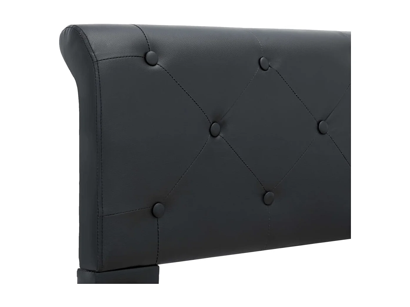 Cadre de lit sans matelas noir similicuir 140x200 cm