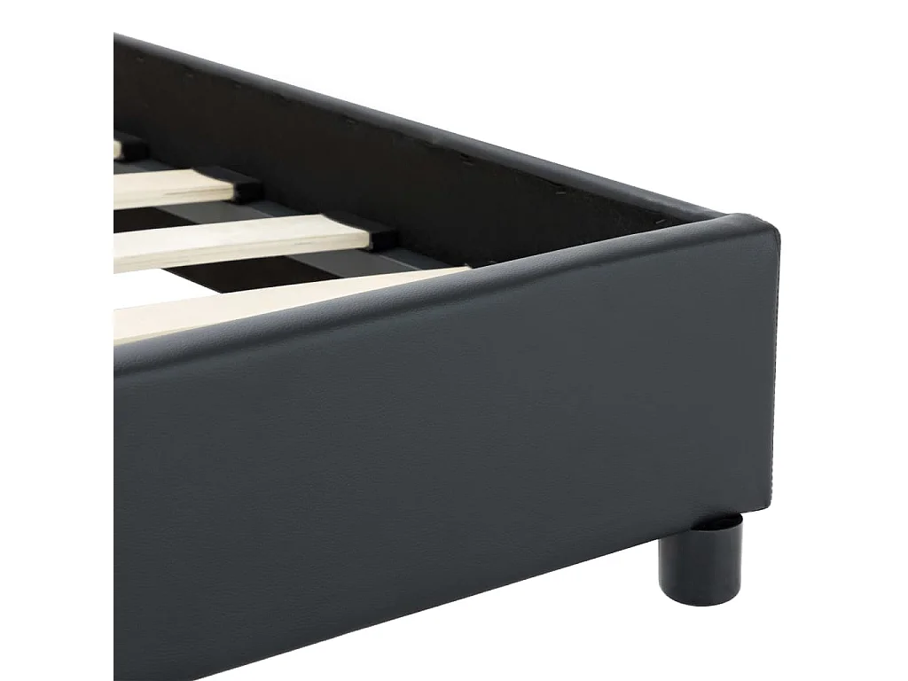 Cadre de lit sans matelas noir similicuir 140x200 cm