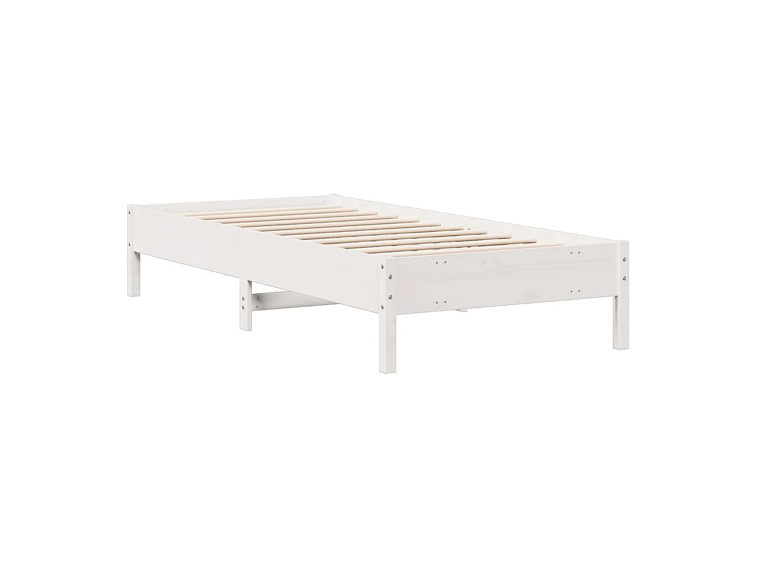 Lit bibliothèque sans matelas blanc 90x190cm bois de pin massif