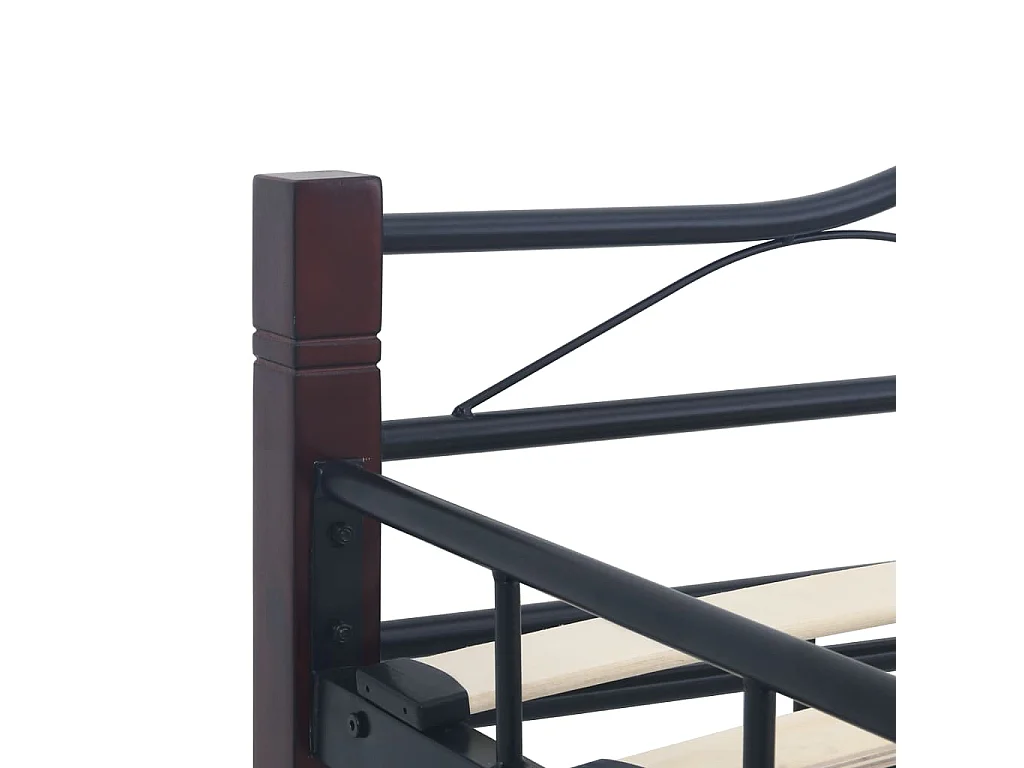 Cadre de lit sans matelas noir métal 120x200 cm