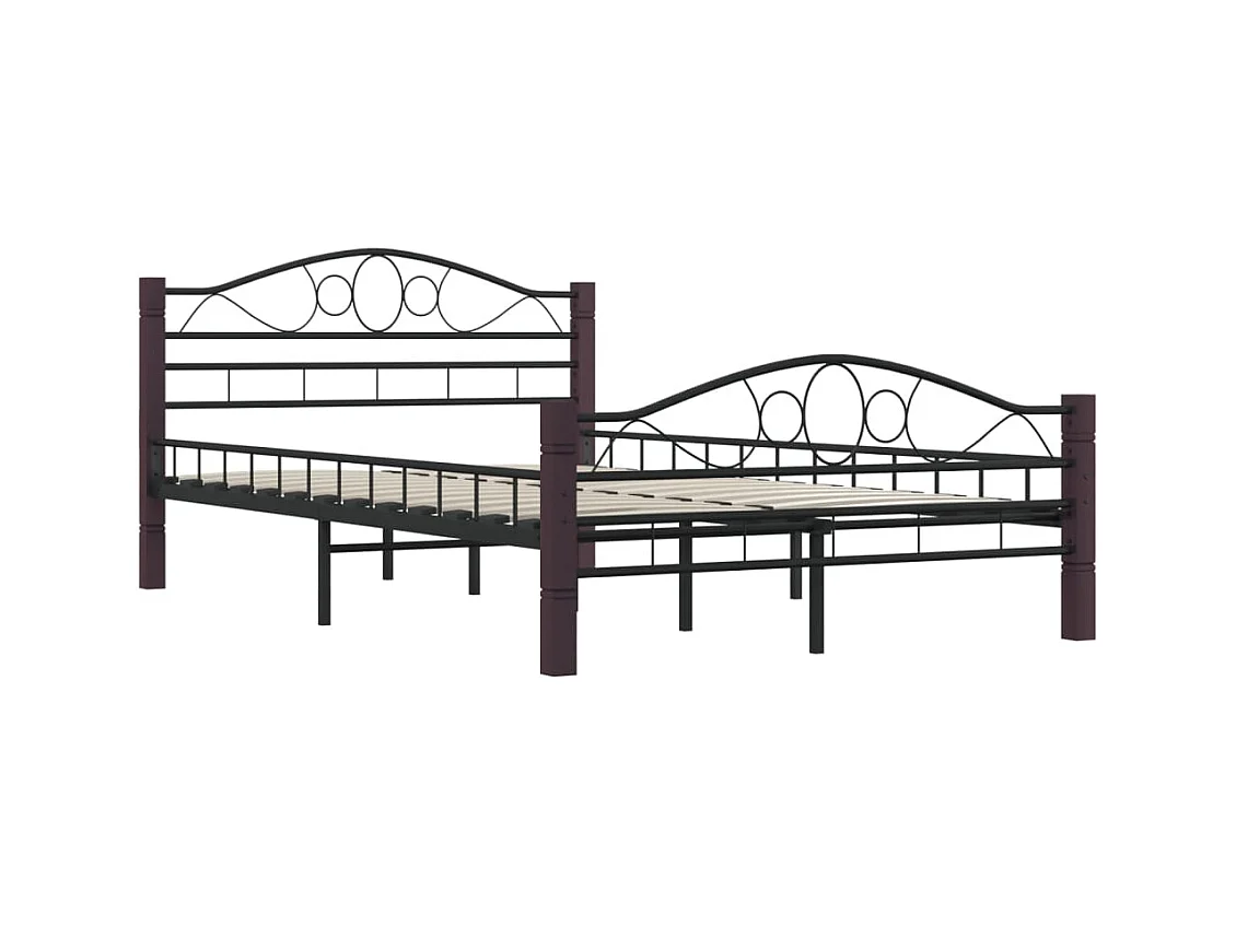 Estructura de cama sin colchón de metal negro 120x200 cm