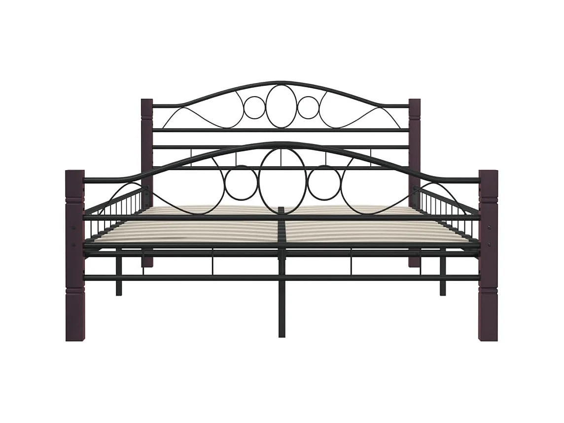 Estructura de cama sin colchón de metal negro 120x200 cm