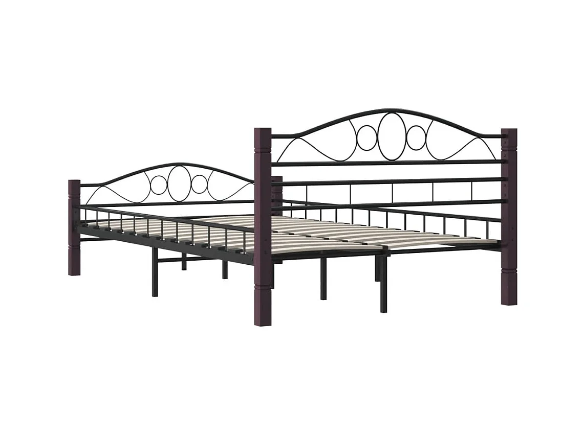 Estructura de cama sin colchón de metal negro 120x200 cm