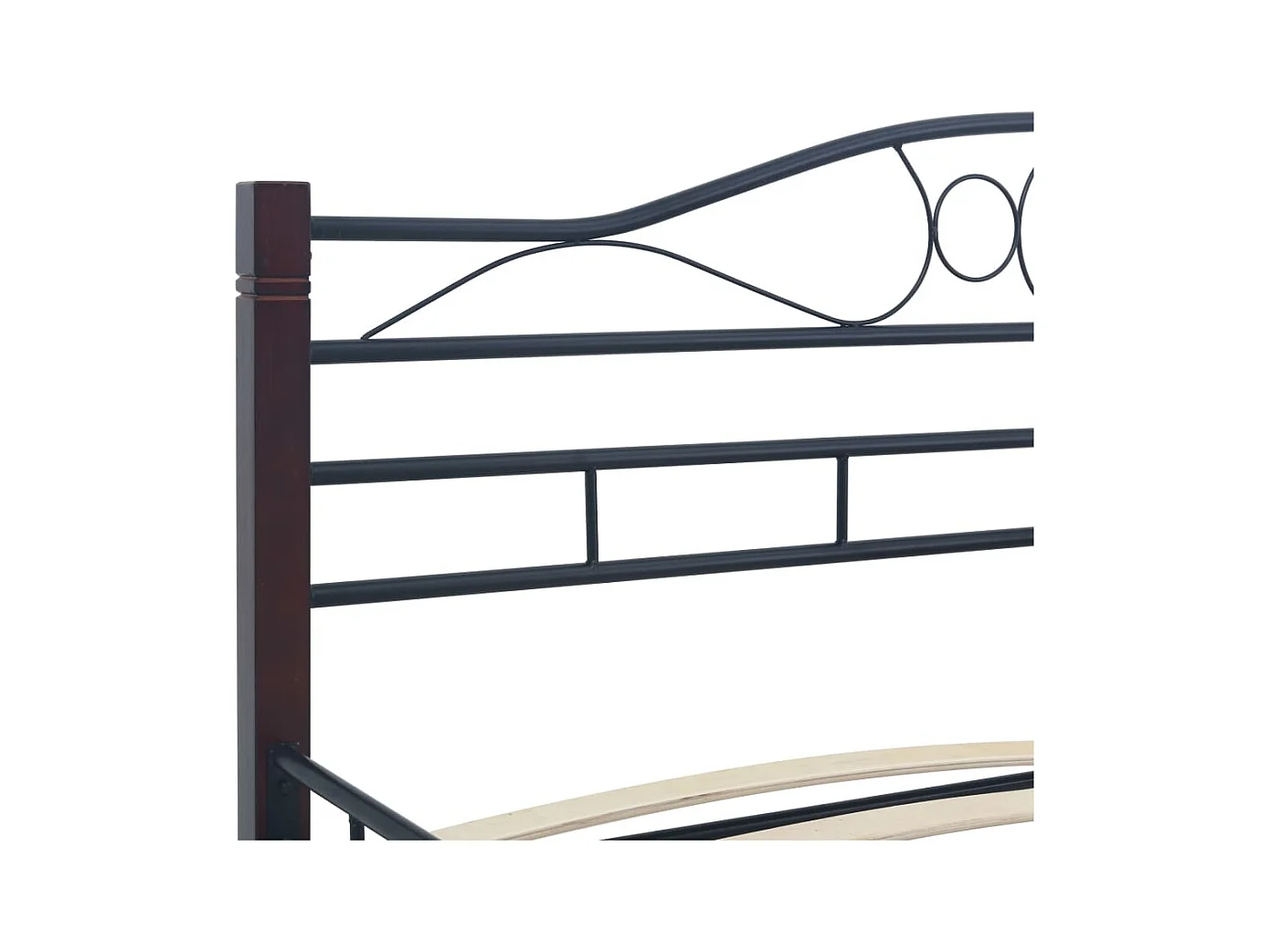 Estructura de cama sin colchón de metal negro 120x200 cm