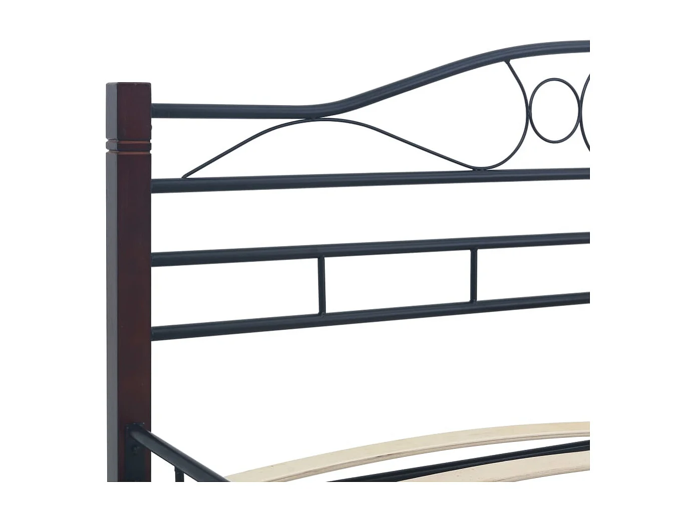 Cadre de lit sans matelas noir métal 120x200 cm