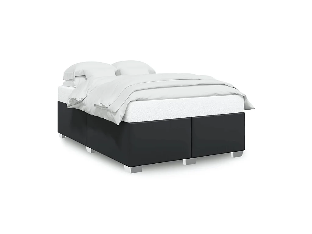 Cadre de lit sans matelas noir 140x190 cm similicuir