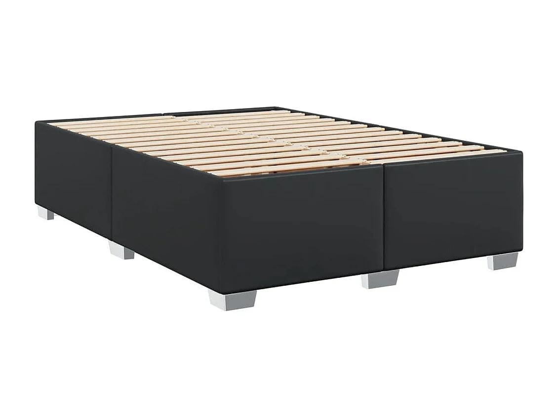 Estructura de cama sin colchón negra 140x190 cm polipiel
