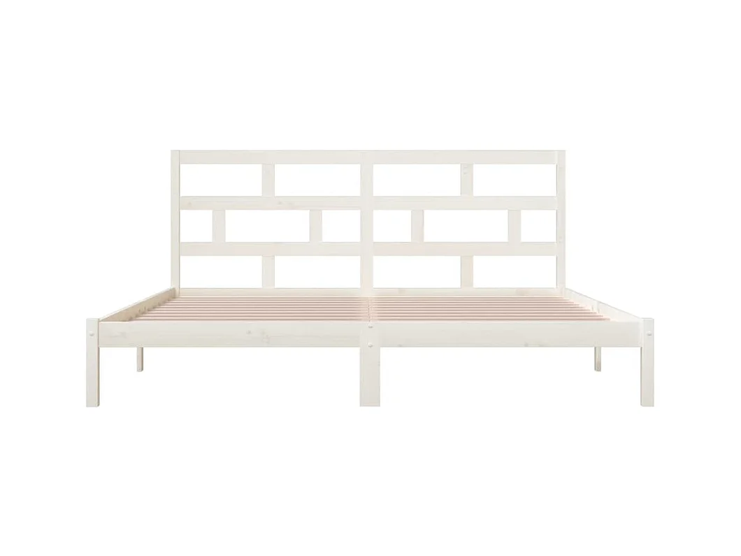 Struttura letto senza materasso in legno massello di pino bianco 200x200 cm