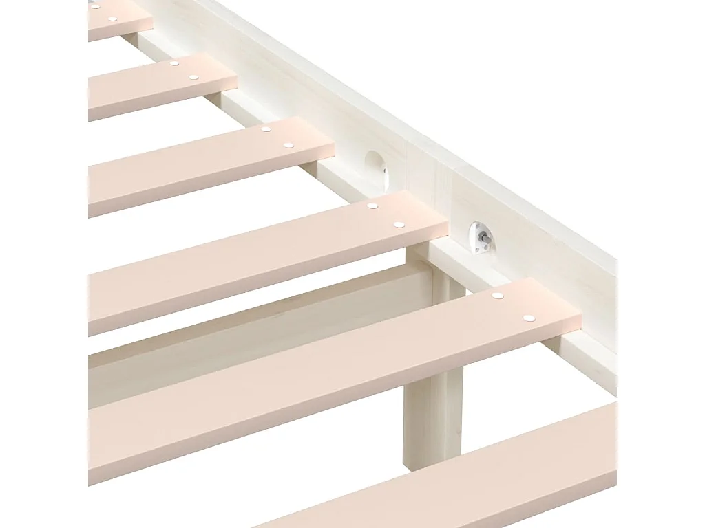 Struttura letto senza materasso in legno massello di pino bianco 200x200 cm