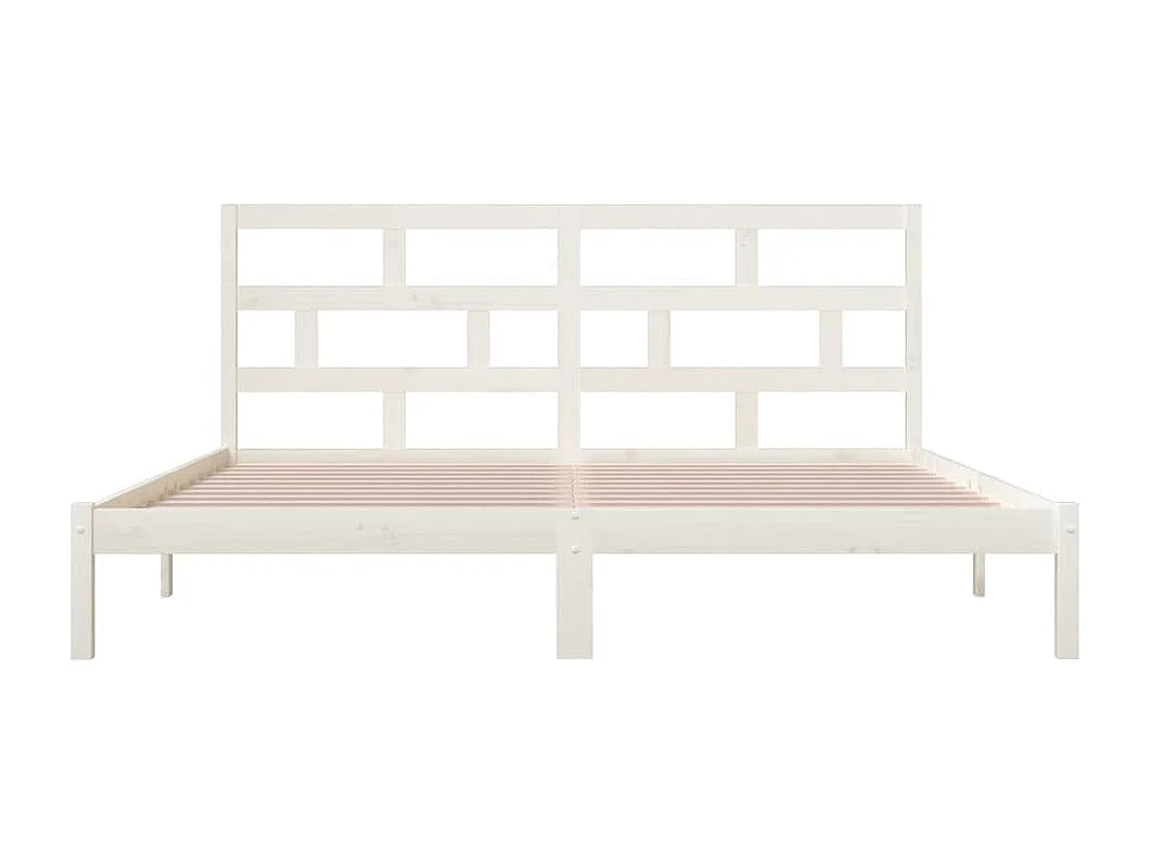 Estructura de cama sin colchón de madera maciza de pino blanco 200x200 cm