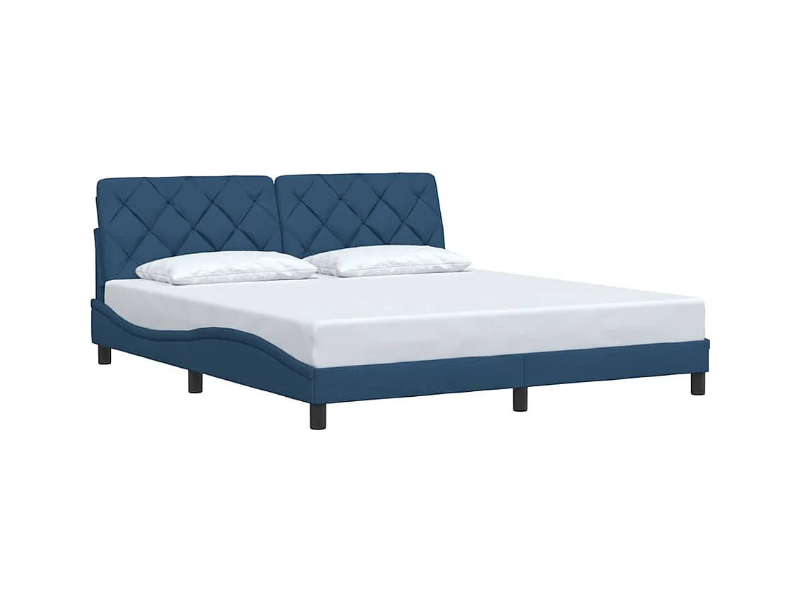 Bedframe zonder matras blauw 180x200 cm stof