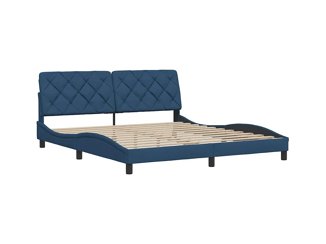 Bedframe zonder matras blauw 180x200 cm stof