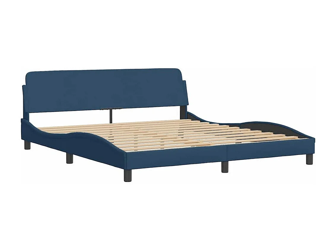 Bedframe zonder matras blauw 180x200 cm stof