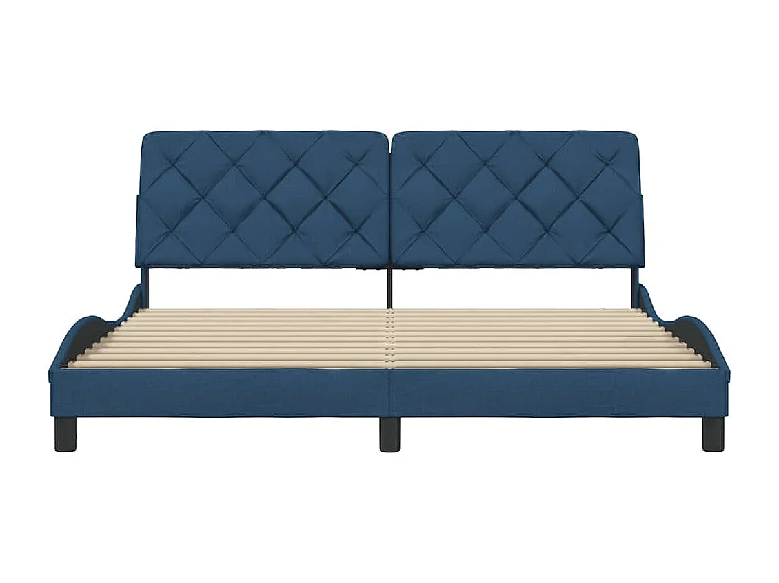 Cadre de lit sans matelas bleu 180x200 cm tissu