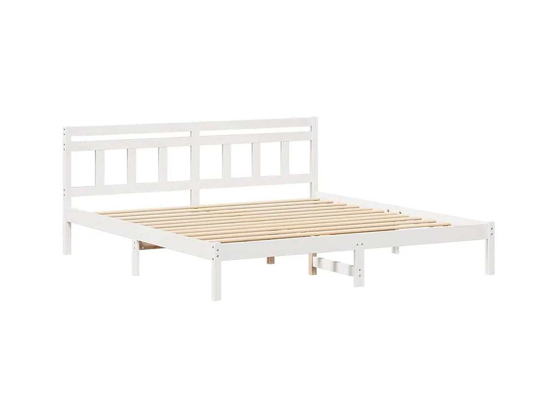 Bedframe met hoofdeinde Wit Massief grenenhout