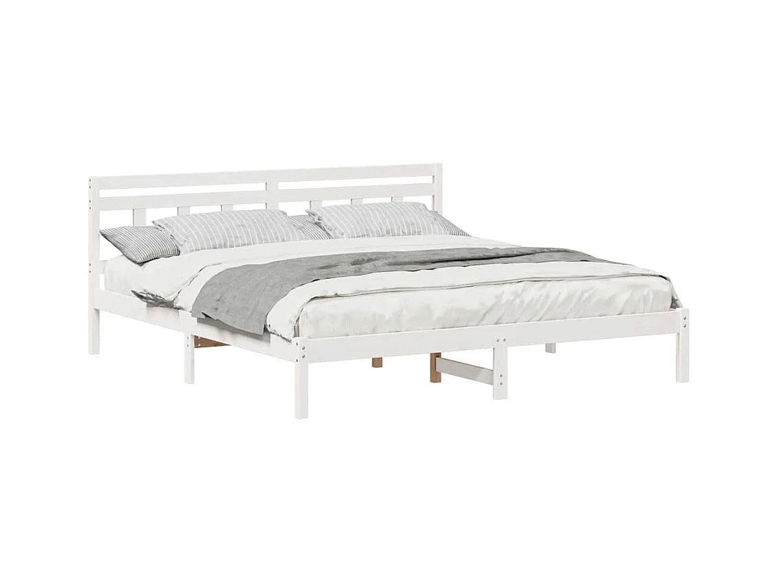 Bedframe met hoofdeinde Wit Massief grenenhout