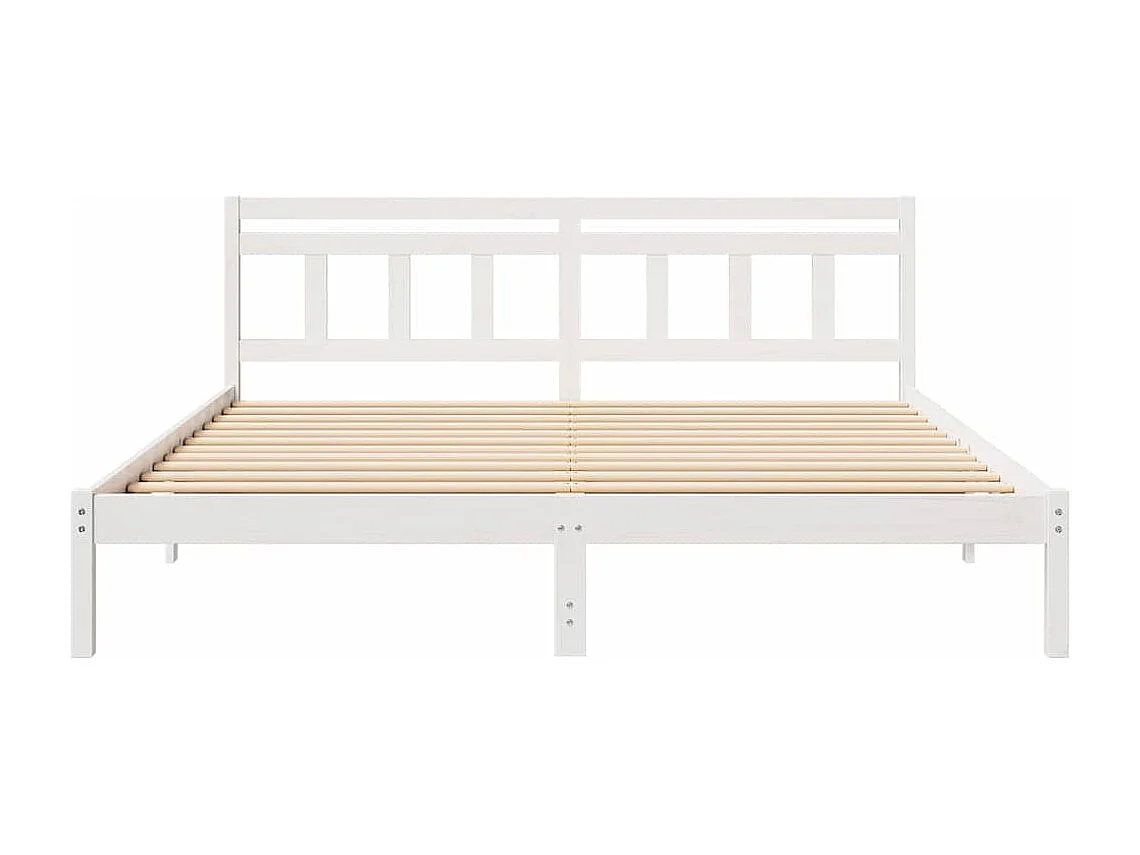 Bedframe met hoofdeinde Wit Massief grenenhout