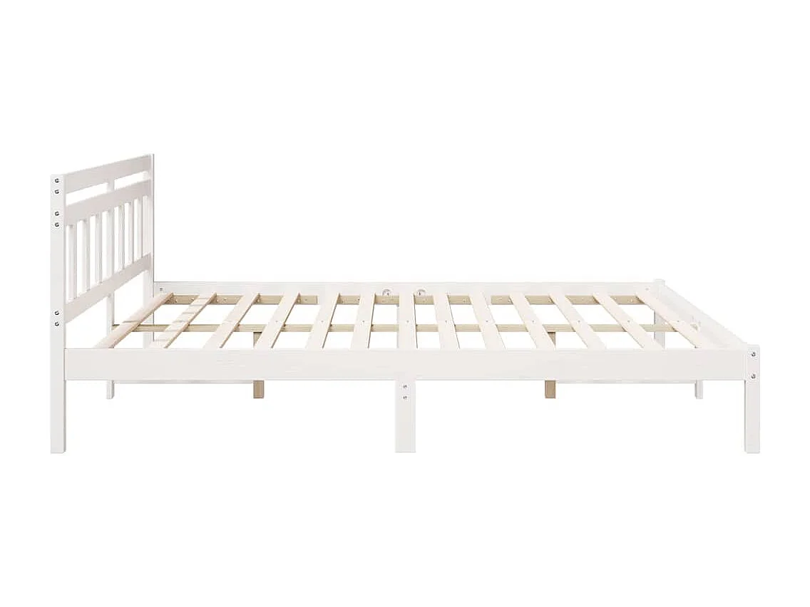 Bedframe met hoofdeinde Wit Massief grenenhout