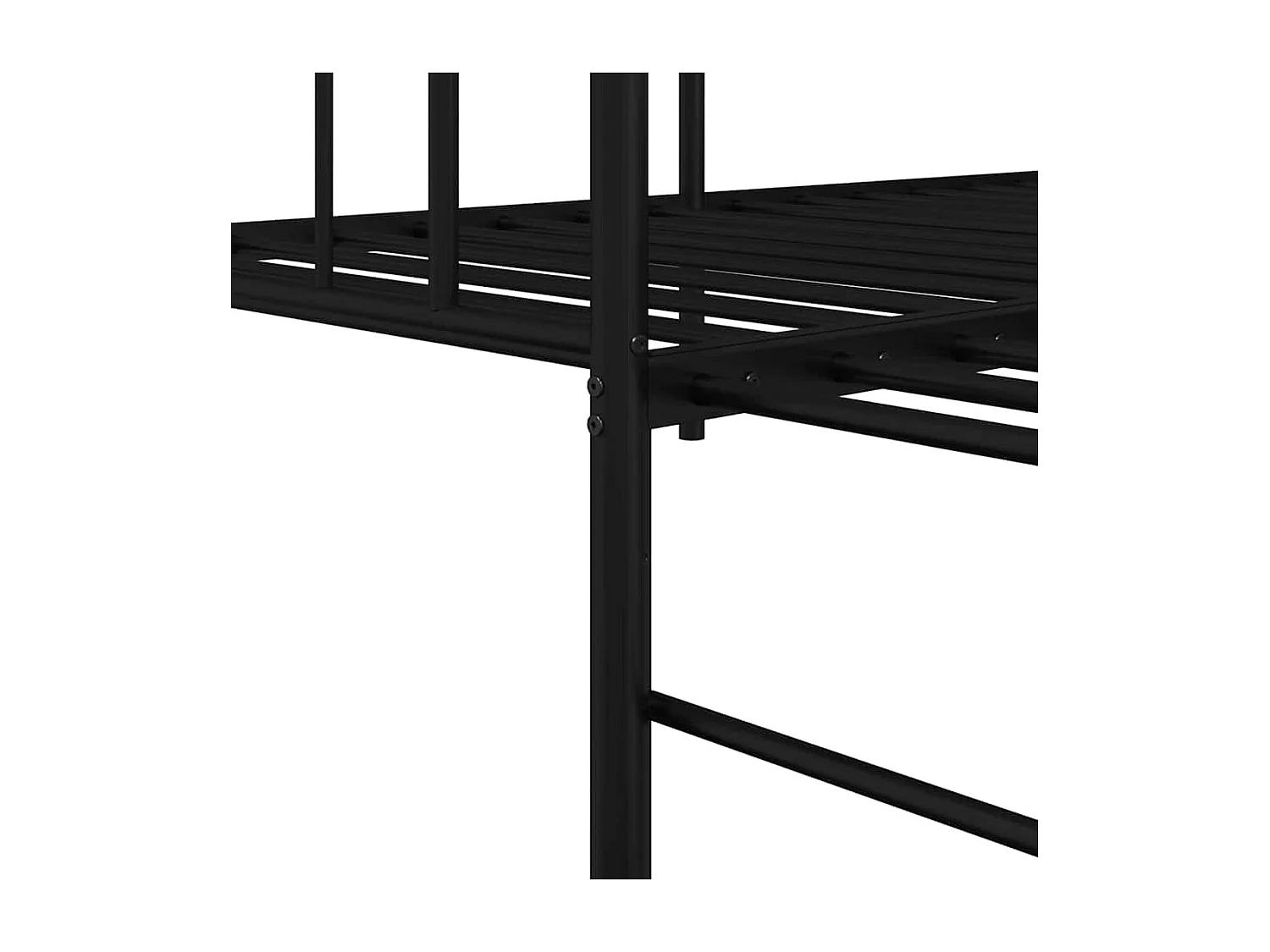 Struttura letto con testiera Nero 90 x 200 cm Acciaio