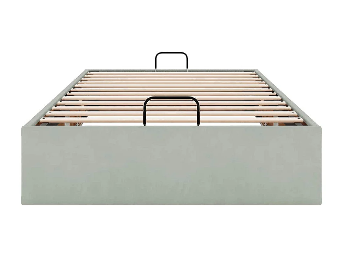 Ottomaanse bedframe zonder matras lichtgrijs 90x200 cm fluweel