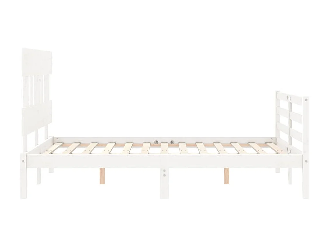 Estructura de cama sin colchón blanco 140x190 cm madera maciza