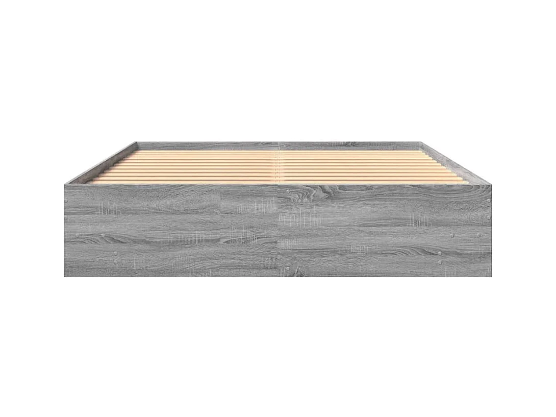 Bedframe zonder matras Sonoma grijs 160x200cm bewerkt hout