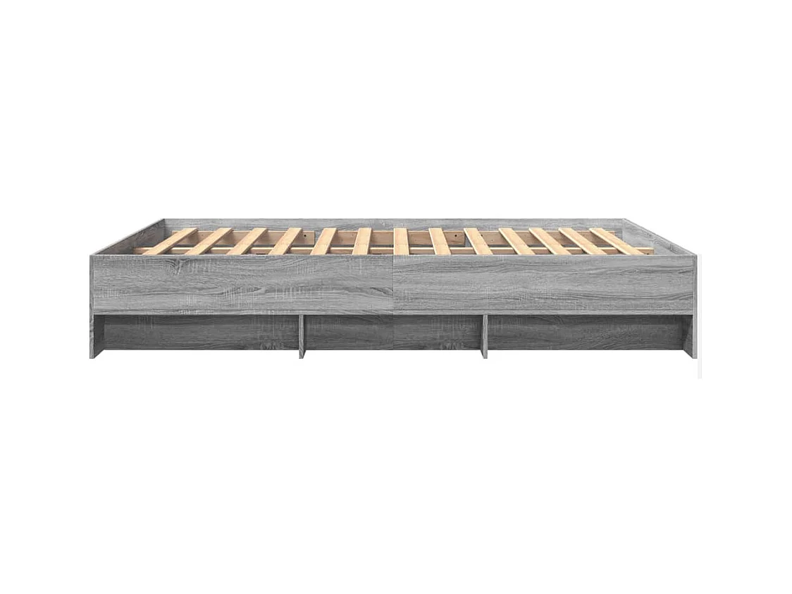 Bedframe zonder matras Sonoma grijs 160x200cm bewerkt hout