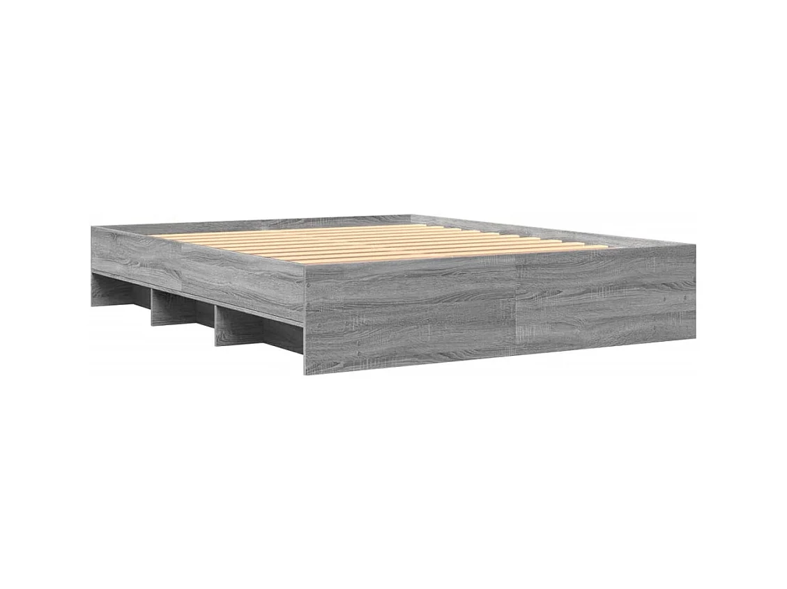 Bedframe zonder matras Sonoma grijs 160x200cm bewerkt hout