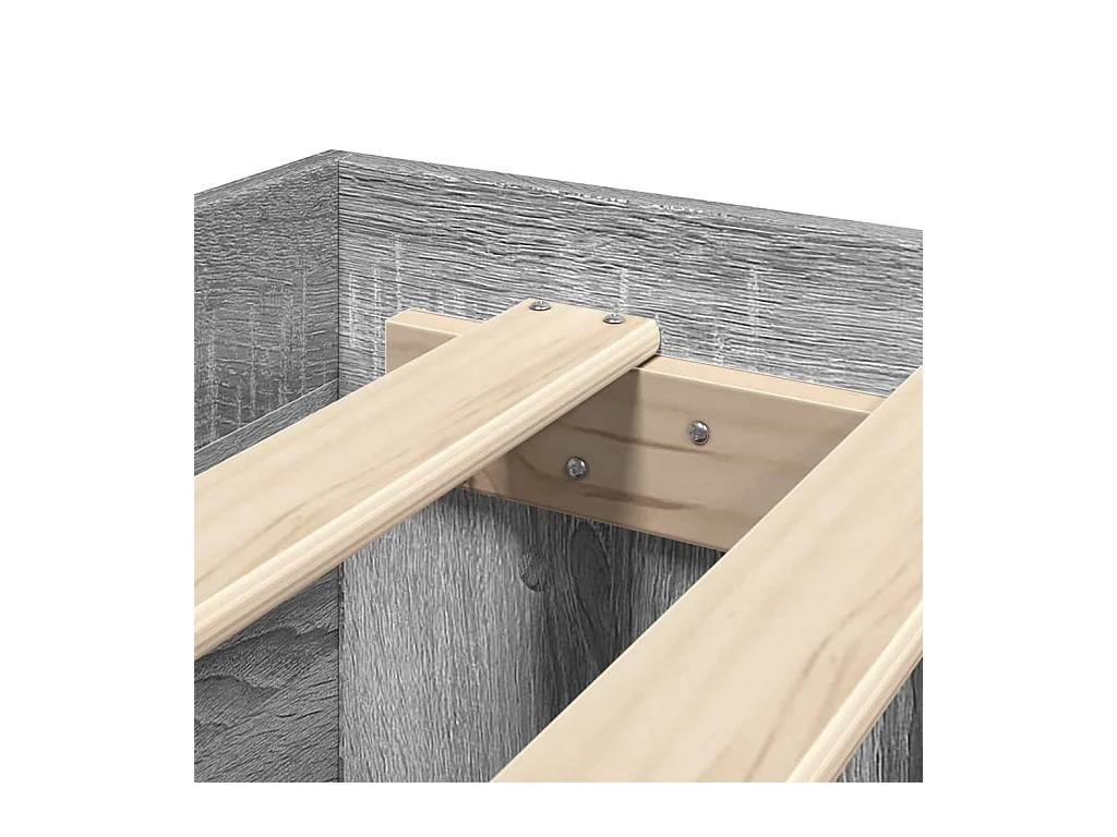 Bedframe zonder matras Sonoma grijs 160x200cm bewerkt hout